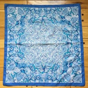 🌻Vintage St. Michael Blue Floral Italian Scarf